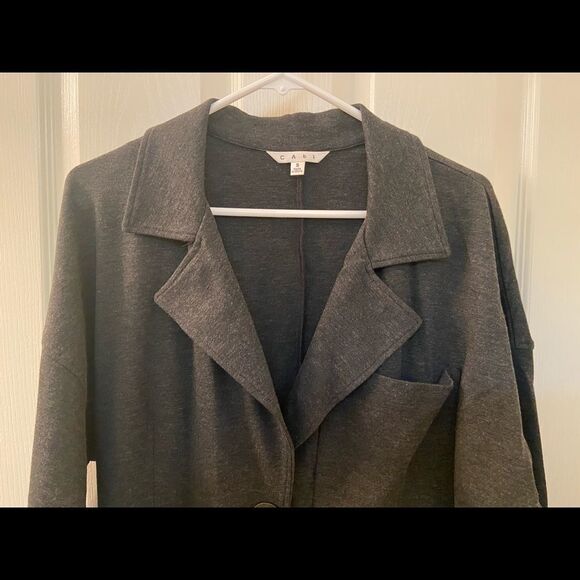 CAbi #994 Lisbon Topper Jacket Cardigan Ponte Coat Sweater Gray Women's Small - Picture 2 of 8